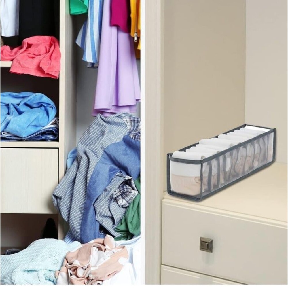 New in box 2 piece Organization Storage with 7 grids for jeans & T shirts - Picture 11 of 12